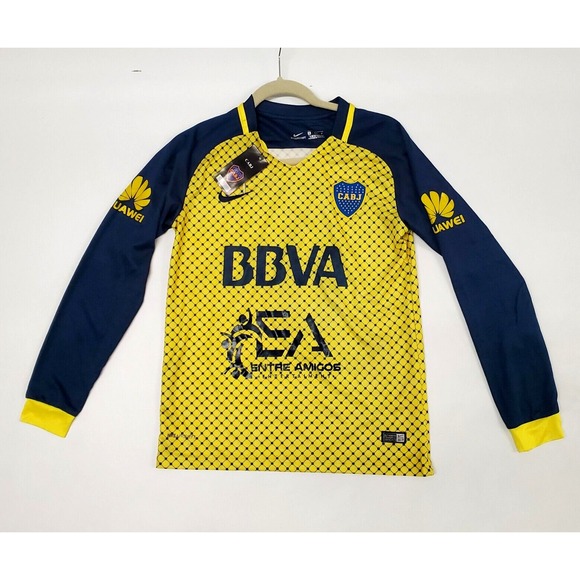 BOCA JUNIORS CABJ 2017 AWAY FOOTBALL SHIRT JERSEY LONG SLEEVE BBVA SIZE S - Picture 1 of 9